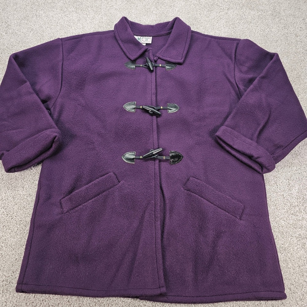 Vintage New Haband For Her Purple Toggle Pea Coat Jacket Womens Large‎ Made USA